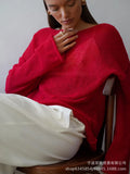 Fongt New Hollow Knitted Top 2025 New Round Collar Perspective Thin Sweater Woman