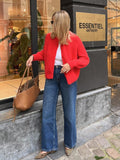 Fongt Women's Y2K2025 Autumn New Solid-Colored Cardigan Long-Sleeved Knitted Sweater Coat Women B66021