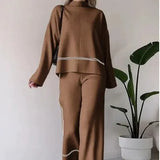 Fongt 2025 New Solid Color Casual Blouse Loose Comfortable Design Micro-Thorn Trousers Set Woman