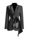 Temperament Famous Wind Sexy Small Suit 2025 New V-Neck Bare Waist Bow Design Blazer Design Suit Coat