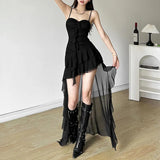 Fongt Summer Women's Solid Color Slim High Waist Fashion One Word Collar Halter Dress-Outfit