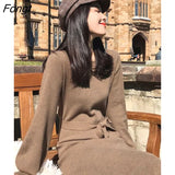 Sleeve Knitted Dress Women's Bottomed Long Waist Sweater Skirt Dress Woman Dress Bodycon Dress Dress Women