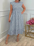 Fongt Summer Explosion Lady Print Floral Elegant Dress Holiday Dress
