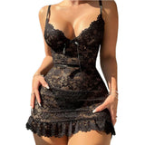 Ebay Lingerie Lace Mesh Perspective Slings Open Women Pajamas New