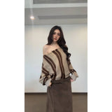 Fongt Niche Curry Syringe Knitted Shirt Women's Casual Straight Straight Slim Skirt Suit
