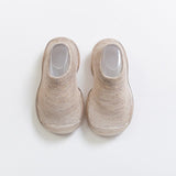 Spring Leopard Soft Bottom Non-Slip Floor Socks Solid Color Toddler Girl Boy Shoes With Transparent Rubber Soles Kid