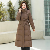 Over The Knee In The Long Cotton-Padded Clothes Female Winter New Korean Version Of Fashion Waist Show Thin And Thick Warm Middle-Aged And Old Coat-Outfit