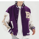 Bomber varsity Jacket 2022 Blue Casual Baseball Jackets Spring And Autumn Printed letter Long Sleevetrench Women