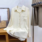 Fongt Loose Feeling Loose Lanky Long-Sleeved Shirt Women's Spring And Autumn Design Sense Of Small Casual Chic Outside Folding Clothes