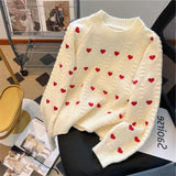 Fongt Autumn Lady Wind Temperament All-Match Jacket Korean Version Of The New Design Sense Love Print Twist Sweater Female Tide-Outfit