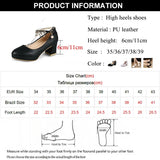Crystal Ankle Strap Pumps Women Chunky Platform Super High Heels Shoes Woman Autumn 2023 Thick Heeled Party Wedding Shoes-Outfit