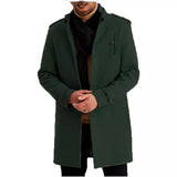 Fongt Version Of 24 New Large-Size Hairy Coat Men's Single Buckle Long Coat Epaulets