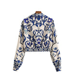 Fongt Women's Long-Sleeved Positioning Flower Shirt 5530 5529