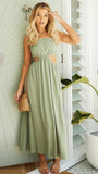 Fongt And Summer 2023 New Temperament With Waist Halter Dress-22071-Outfit