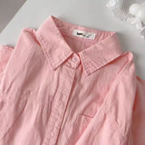 Fongt And Autumn Milk Yellow Cotton Polo Collar Sunscreen Shirt Women Loose Long-Sleeved Shirt Jacket Solid Color Air Conditioning Shirt
