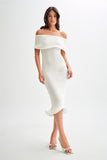 Fongt Women's Fashion Word-To-Shoulder Sexless Sleeveless Plain Knitted Dress