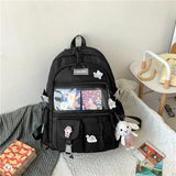 Quality Large Capacity Waterproof Women Backpack Clear Multi-pocket Travel Rucksack Student School Bags for Teenage