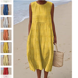Fongt And Summer 2025 New Sleeveless Casual Print Temperament Dress Dress Body Small Fresh Casual Dress