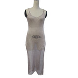 Fongt Beach Shirt Dress Fashion Knit V-Necked Bare Back Sling Dress Beach Sunscreen Woman
