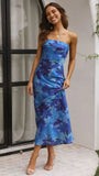 Fongt Spring And Summer New Temperament Of The Famous And Elegant Densate Face-Witted Dress Print