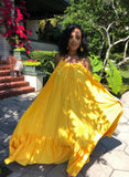 Short Sleeve Ruffled Maxi Long