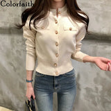 2020 Autumn Winter Women's Sweaters Knitted Button Cardigans Single Breasted Fashion Korean Solid Knitwear