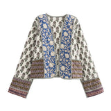 New Fall / Winter 2024 Women's Fashion Double-Sided Printed Quilted Cotton Jacket W063 9088-Outfit