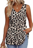 Fongt New Women's Vest Flowing Lotus Leaf Side Top Women's Elegant Sleeveless V-Neck Doll Vest