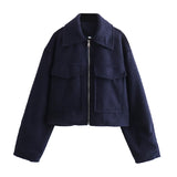 Fongt Spring And Autumn Women's Street Fashion Soft And Short Jacket Jacket Coat Soft Texture