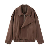 Fongt New Fashion Temperament Womenswear Designer Loose Leather Jacket