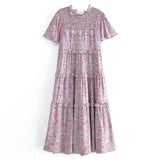 Fongt Women's New Cotton-Print T-Shirt With Loose Cake Dress 8744