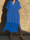 Fongt Cotton Crepe Beach Smock Bohemian Beach Dress Bikini Swimsuit Sun