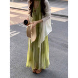 Fongt New Thin Sun Protection Jacket Seaside Holiday Sling Skirt Suit Women With Shawl Hoodie