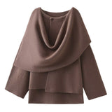 Fongt And Winter New Women's Loose Casual Cape Shawl Knit Sweater Coat