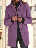 Fongt Autumn And Winter Retro Button-Collar Hair Coat Women's Clothing
