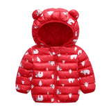 Toddler Boys Jackets Autumn Winter Long Sleeve Hooded Character Pattern Children Outerwear Coats Kids