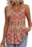 Fongt New Women's Vest Flowing Lotus Leaf Side Top Women's Elegant Sleeveless V-Neck Doll Vest