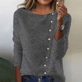 Fongt Sheintemu Autumn And Winter Round Collar Long-Sleeved Button Sweater New Female