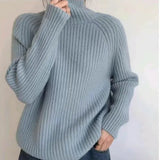 Wind, High Collar, Thin Sweater, Bright Silk Design, Solid Color Slim, Bottomed Sweater, Autumn And Winter Blouse-Outfit