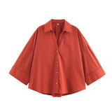 Fongt Homemade New Women's Classic Fashion Wide Sleeves Prefectural Shirt 2246255