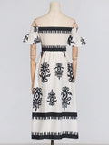 Fongt Temperament Elegant Wind 2025 Spring New Fashion Print Shoulder Bubble Sleeve Folded Dress