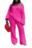 Fongt New Women's Wear Casual Solid Color Loose Knit Suit-Outfit