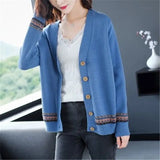 Size 4xl Printed Sweaters Cardigan Women Causal Slim Knitted Gilet Jackets Elegant Vintage Knitwear Coats Thin Malhas