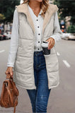 Fongt New Solid-Color Hooded Cotton Vest Wears Both Sides Of The Warm Cardigan Wind Jacket