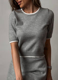 Fongt Spring/Autumn Festival New Women's Clothing Small Aroma Style Knitted Shirt Three-Piece Dress