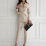 High Quality New 2022 Designer Runway Fashion Set Women's Single Breasted Blazer Two-Piece Pants