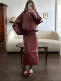Fongt 2025 New Temperament Casual Bright Collar Jacket Jacket Skirt Suit