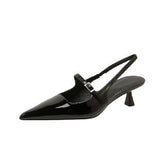 Fongt New Summer Dress With Sandals Fairy Shoes Pointed Light-Mouthed Fine Temperament Silver Single