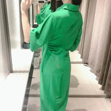 2022 Short Sleeve Summer New Women Fold Mini Dress Retro Slim Elastic Button Pleated Shirt Lapel