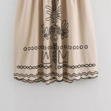 Fongt Women's Clothing 2025 Summer New Cotton Embroidery Sling Skirt